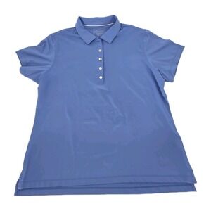 Peter Millar Shirt Women XL Golf Polo Performance Blue UPF 50 Stretch Pickleball
